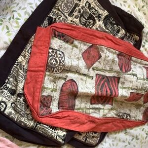 3- Vintage atomic barkcloth throw pillows large excellent